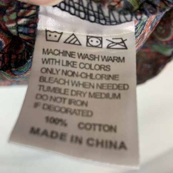 Profound Aesthetic Colorful Paisley Short Sleeve Button-Down Shirt Size M - Picture 5 of 12